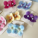 baby toddler girl Hair Clip Hydrangea Flower with Pearl Center hair pinSet of 2 Hydrangea