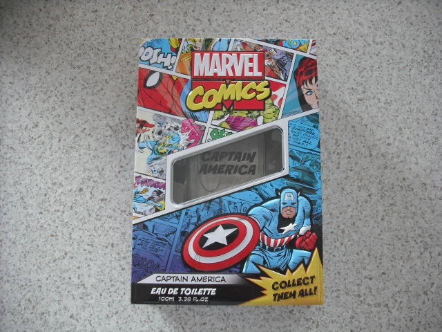 MARVEL COMICS EAU DE TOILETTE 100 ML IN COLLECTIBLE METAL CAPTAIN AMERICA EDT