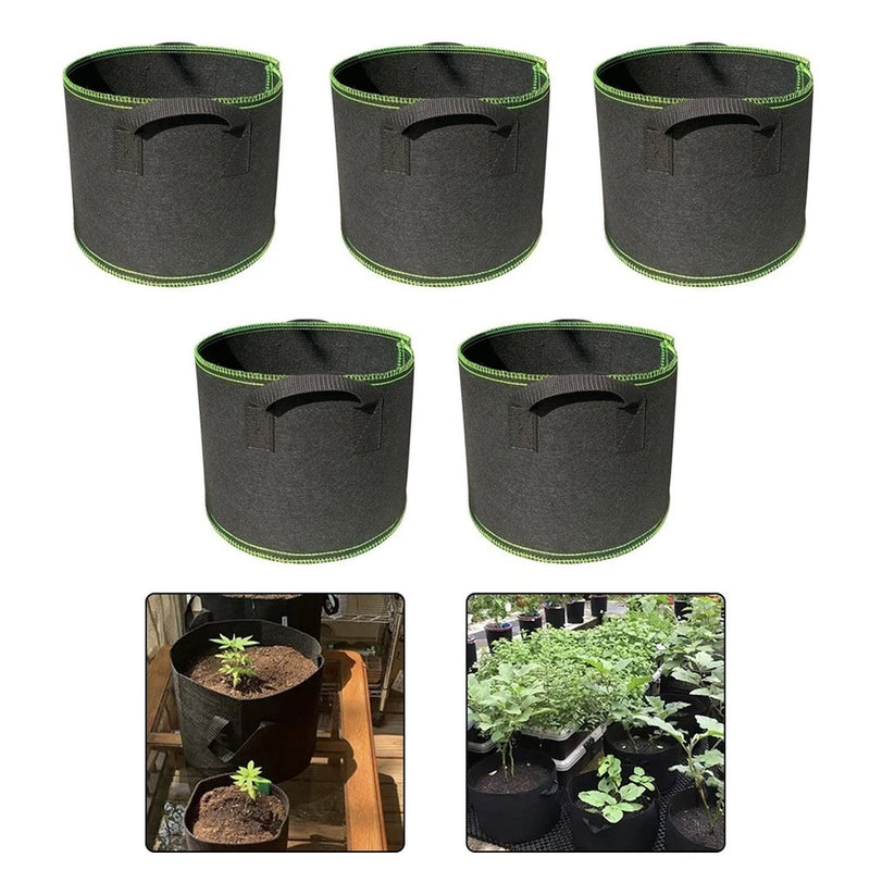 5 pcs black plant grow bags for garden and courtyard plants weather resistant Garden Plants