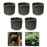 5 pcs black plant grow bags for garden and courtyard plants weather resistant Garden Plants
