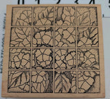 Magenta Rubber Stamp Hydrangea Squares Background Floral Botanical Card Hydrangea