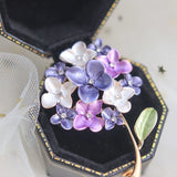Creative Literary Purple Hydrangea Plant Flower Brooch Ladies Pin Sweater Brooch Hydrangea