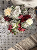 11 Center Piece Flowers, Burgundy, Gray, Champagne, Variety If Flowers W/ Stems Bouquet