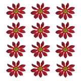 12 Pcs Artificial Daisies Flower Heads, Fake Chrysanthemum Heads, Red Daisies