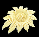 Handcarved Celuloid Sunflower Brooch Taiwan Sunflower