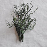 4pcs Artificial Plastic Dried Antlers Tree Branches Plant Twigs Dark Witch Green Plant
