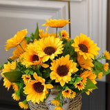 Artificial Sunflower Bouquet Silk Sunflower Fake Flower Wedding Bouquet Decor Sunflower