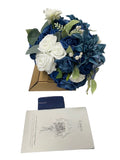 Ling's Moment Blue , White Bouquet, 11 Inch Marsala & Blush Wedding Bouquet Bouquet