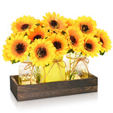 Centerpiece Table Decorations - 3Pcs Sunflowers Artificial Flowers in Mason Sunflower