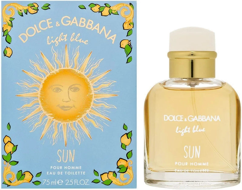 Dolce & Gabbana Light Blue Sun Pour Homme 75ml / 2.5 oz EDT Spray Rare EDT