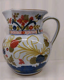 Carnation By Sigma Majolica Pottery Jug Pitcher Hand Painted 6.5" H 52oz Italian Carnation