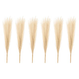 6 Pcs 17 Inch Faux Pampas Grass Artificial Boho Decor Khaki Pampas Grass