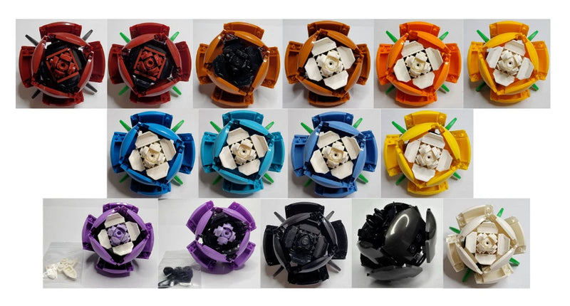 Lego Custom Rose Colors (Old Style) From Rose 40460 and 10280 Flower Bouquet Bouquet