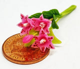 Dolls House Pink Lily Flowers Bunch Of Three With A Bud 1:12 Scale tumdee Lily
