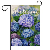 Welcome Spring Floral Flowers Garden Flag Double Sided, Hydrangea Decorative ... Hydrangea