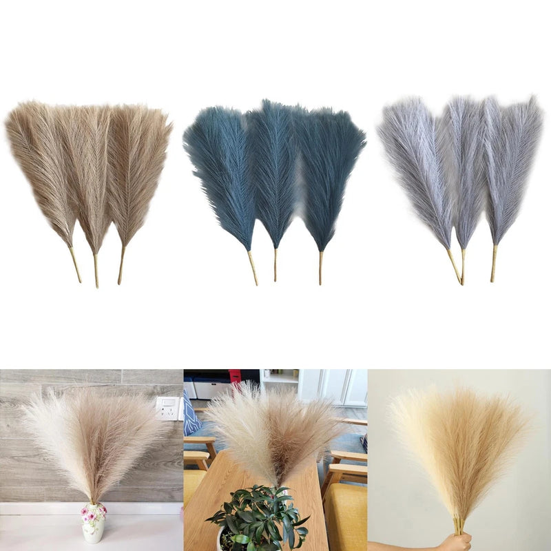 3 Pieces Dried Pampas Grass Phragmites Reed Flower Wedding for Vase Home Pampas Grass