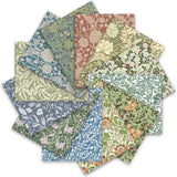 12Pcs Retro Floral Cotton Fabric Bundles 18 X 22" William Morris Fat Quarters Flowering Plants