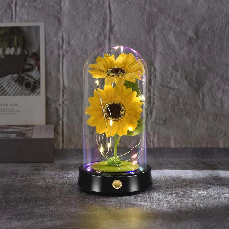 QUELIEN Valentines Day Sunflower Gifts for Her Preserved Sunflower Bouquet in... Sunflower