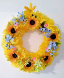 Wreath or Garland of Yellow Sunflowers, Various Flowers 15