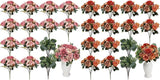 Silk Peony & Eucalyptus Bouquet - 12 Pack Faux Floral Arrangement for Decor Peony