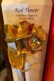 (New) Real American Rose - 24k Gold Dipped Real Rose 12" in GIFT BOX (w/ window) Roses