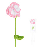 1-Pack Crochet Flowers, Knitted Artificial Wool Carnation [Gradient Pink] Carnation