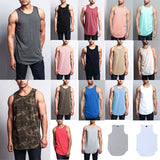 Victorious Men's Basic Long Length Curved Hem Tank Top Sleeveless T-SHIRTS -TT47 Roses