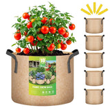 5/10/15/20-Pack 10 Gallon Thickened Grow Bags Nonwoven Fabric Pot for Garden Tan Garden Plants