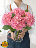 JINWOE Light Pink Faux Hydrangea Flowers 4 Pcs 20" Real Touch Hydrangea