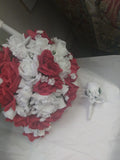 LARGE WEDDING BOUQUET RED &  WHITE OR ANY COLOR WITH BOUT RUSH ORDERS AVAILABLE Bouquet