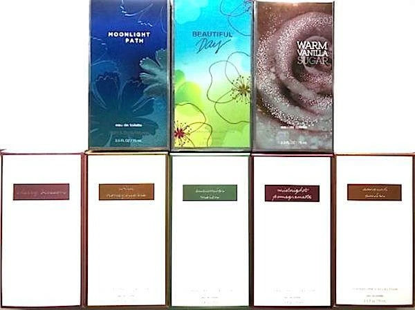 Bath & Body Works eau de toilette fragrance boxes, assorted designs, 2.5 oz