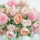 Large Silk Peony Artificial Hydrangea Flowers Bouquet Party Wedding Home Decor Bouquet