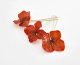 Handmade Orange Hydrangea Pins,  Bridal Hair Accessories, Real Flower Hair Clips Hydrangea