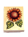 Rubber Stamp Mounted Stampede Sunflower Design Garden Leaves 770F Sunflower