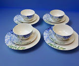 ROYAL NORFOLK Ò HydrangeaÓ Floral 4 Bowls/4-10.5Ó Plates/4-7.5Ó Plates~NEW Hydrangea