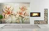 3D Lily Flower ZHUA1375 Wallpaper Wall Murals Removable Self-adhesive Amy Lily