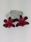 Mini Dendrobium Red, Real Orchid in Resin Earrings Orchids