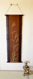 Kyoto Tapestry Wall Hanging Handpainted Linen Gold pampas grass Autumn Japan Pampas Grass
