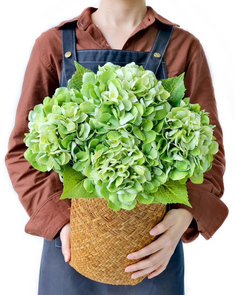 4PCS Real Touch Faux Hydrangea Flowers, 21" Green Latex Silk Flowers for Deco... Hydrangea