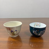 Set of 2 Pampas Grass & Cherry Blossom Flower Teacups Pampas Grass