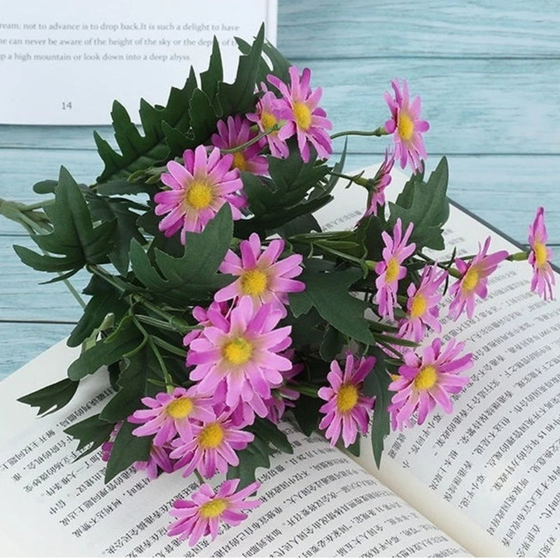 35cm Artificial Daisy Bouquet with Flexible Wire Stems for Home Office Garden Daisies