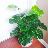 1 Bouquet Tropical Fake Plants Green Palm Leaves Monstera Home Weeding Decor Green Plant