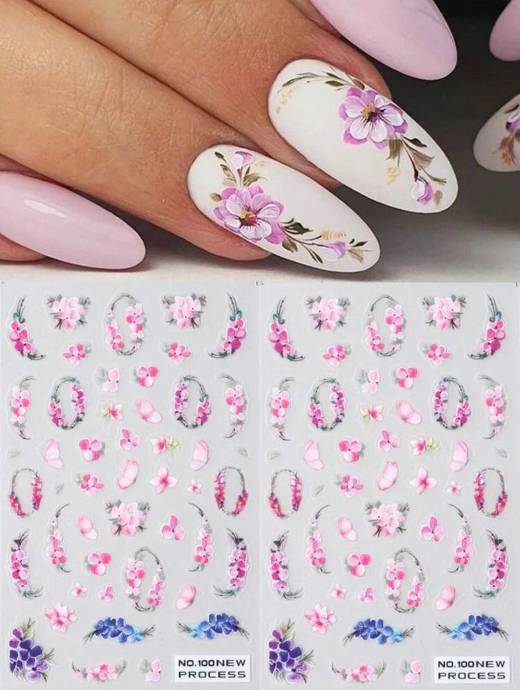 Spring Flowers Nail Art Stickers Transfers Summer  Daisy Valentines Pink No.100 Daisies