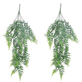 Lightweight Artificial Hanging Plants 80cm Green Plastic for Balcony Use Green Plant