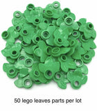 Lego 50 Pieces Bright Green Plants Leaf Modified Plate,Round 1x1 with 3 Leaves Green Plant