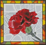 Red Carnation Stained Glass Counted Cross Stitch Chart No. 14-155 Carnation