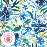 Moda MOODY BLOOM 8442 11D Blue Floral CREATE JOY PROJECT Watercolor Quilt Fabric Flowering Plants