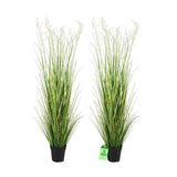 Jexine 2 Pcs Tall Artificial Grass Plant Potted Artificial Greenery Floor Pla... Pampas Grass