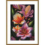 Counted Cross Stitch Kit Lilies Flowers DIY Needlework threads Unprinted canvas Lily