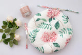 Outdoor Water-Repellent Chair Cushion with Ties Ñ Hydrangea Garden Hydrangea